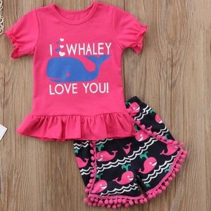 New Girls 4/5  "I Whaley Love You " short set